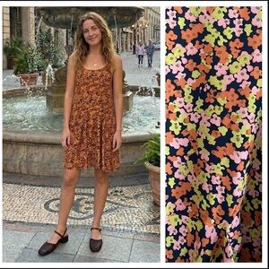 Theory Orange Yellow Floral Print Silk Pocket Dress 12